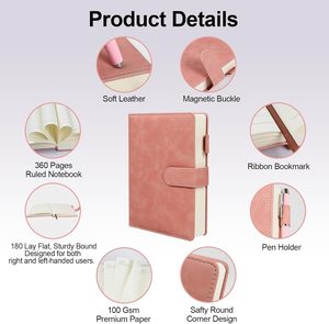 Nuevo empleado Bienvenido al equipo Rosa PU cuero marcapáginas Metal Pen Notebook Gift Set Box con impresión de logotipo - Product Image 3
