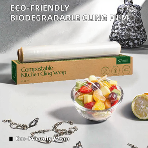 Wholesale Eco Friendly PLA+PBAT <b>Stretch</b> Film 100% Biodegradable Food Grade Cling <b>Wrap</b> for Sandwich Bread & Cake - Product Image 2