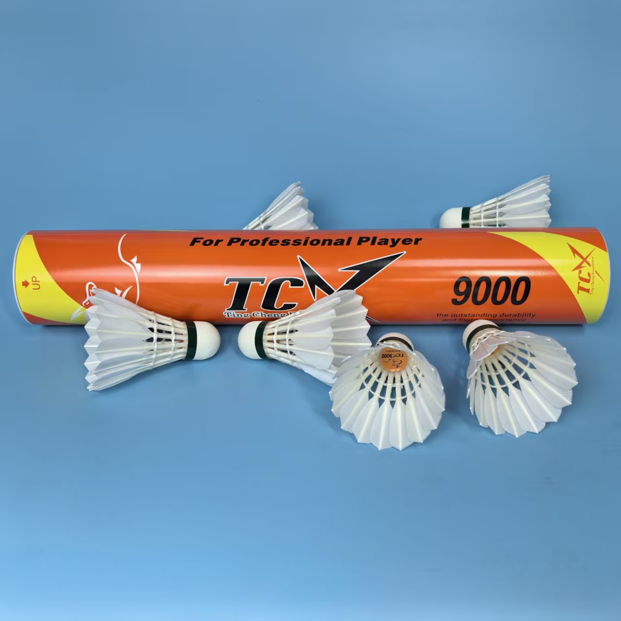 TCX 9000-Orange High-performance Badminton Shuttlecock Optimal Durability Refined Design Badminton Shuttlecock for Players
