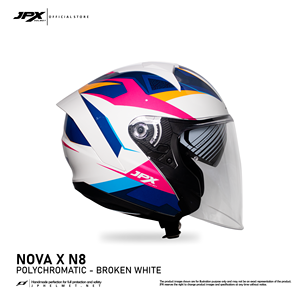 Casco de Media Cara JPX Nova X V2 Motif N8 con Doble Visera, Equipado con una Doble Visera y un Encantador Diseño N8 para Mayor Comodidad. - Product Image 4