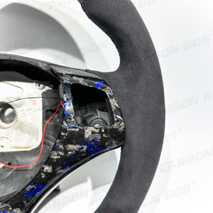 Volante Deportivo de Fibra de Carbono Azul Forjado con Alcántara Negra, Estilo Nuevo, Compatible con <span class=keywords><strong>BMW</strong></span> E90 E91 E92 E93 E87 E82 M3, Accesorios para Auto - Product Image 2