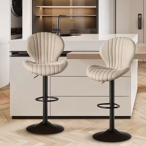 Taburete de Bar Moderno de Lujo con Tela Suave, Estructura Metálica Mate Resistente, Ligero y Ecológico, para Hotel, <span class=keywords><strong>Cocina</strong></span> y Hogar - Product Image 3