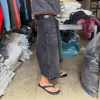 Jorts longs en jean noir délavé et vieilli pour homme, style vintage, double épaisseur aux genoux, coupe baggy, longueur au-dessus du genou, inspiration skater années 90, personnalisés