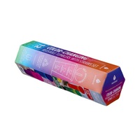 Boîte d'emballage pliable en matériaux recyclés imprimés UV avec fenêtre transparente en PET pour outils de maquillage et huiles essentielles