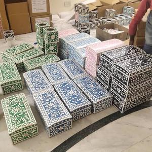 Boîte à bijoux élégante en incrustation d'os avec construction en bois de qualité supérieure durable pour la maison classique et la collection de cadeaux Fournisseur indien - Product Image 4