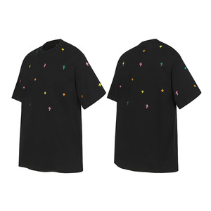 Nouveau T-shirt unisexe à manches courtes 2026 CH Chrome Horse Hoof avec broderie lourde en sanskrit, logo croix coloré et motif, style streetwear - Product Image 6