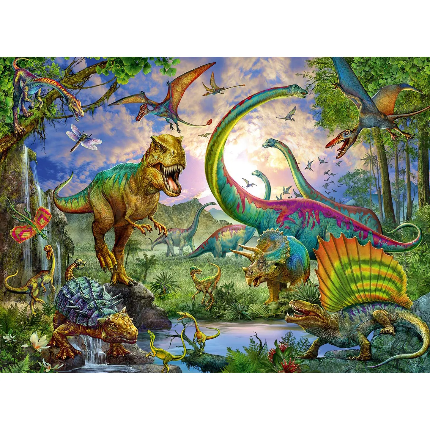 LS جولة كاملة لوحات ماسية حيوانات ديناصور تطريز ماسي فسيفساء ديكور جدران غرفة الأطفال