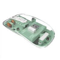 Souris optique sans fil mini transparente, ultra-fine, silencieuse, rechargeable, avec rétroéclairage LED pour le gaming, en stock