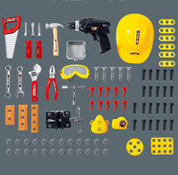 Boîte de valise pour enfants, outils mécaniques transformateur boîte de jouets bricolage établi outils mécaniques tournevis électrique jeu de Table, réparation