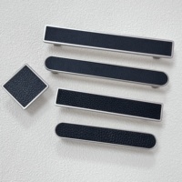 Poignées et boutons de meubles de style nordique moderne européen en alliage de zinc et cuir pour armoires de cuisine, tiroirs, placards