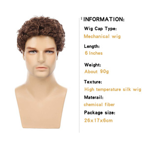 Peluca de <span class=keywords><strong>pelo</strong></span> rizado <span class=keywords><strong>Afro</strong></span> sin cola corta marrón de alta calidad <span class=keywords><strong>para</strong></span> <span class=keywords><strong>hombres</strong></span>, pelucas sintéticas resistentes al calor, Peluca de <span class=keywords><strong>pelo</strong></span> trenzado <span class=keywords><strong>para</strong></span> <span class=keywords><strong>hombres</strong></span> - Product Image 5