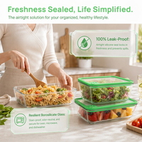 Boîte à lunch en verre borosilicate sans BPA avec couvercles, compatible micro-ondes, pour la vente au détail – Fournisseur direct usine