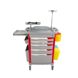 Carrito Médico ABS con Capacidad de Carga de 500 lb, Multifuncional, para Hospital, Cirugía, Emergencias, Tratamiento, con Cajones y Cubeta - Product Image 5