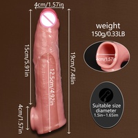Manchon d'extension de pénis en silicone réaliste, retardateur d'éjaculation, préservatifs réutilisables, jouets sexuels pour hommes - LM-CT609-5 - Vente chaude