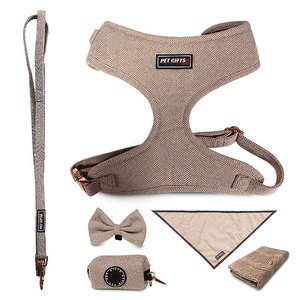 Ensemble de harnais pour <span class=keywords><strong>chien</strong></span> personnalisé, sûr, réfléchissant et respirant, avec sac à déjections canines, tendance pour les voyages et les jouets à mâcher - Product Image 1