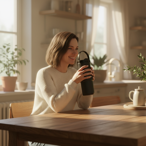 Nuevo Vaso Térmico de Acero Inoxidable 316 de 30oz (2026), Color Gris Oscuro, Acanalado, con Asa y Tapa, Termo Personalizable con Logotipo, <span class=keywords><strong>para</strong></span> Auto, Mantiene Temperatura por 24 Horas - Product Image 6