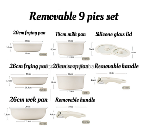 Juego de utensilios de cocina con mango desmontable al por mayor, 5 unidades, 9 unidades, 15 unidades, utensilios antiadherentes con múltiples opciones - Product Image 4