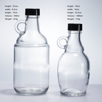 Bouteille de spiritueux de luxe 500ml 1000ml en verre silex haute transparence pour whisky, vodka, tequila, brandy, gin, avec logo personnalisé, fabrication en usine D...