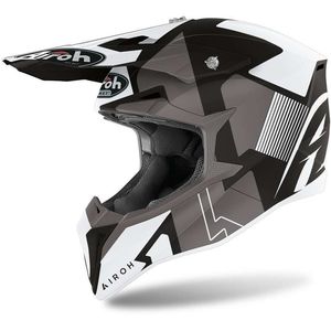 Casco Airoh Wraap Cross Bianco Grigio Nero Taglia S Casco da Moto Termoplastico per Corse - Product Image 1