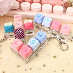 พวงกุญแจรูปหัวใจแบบกำหนดเอง พวงกุญแจพลาสติกแบบกำหนดเอง ของเล่นคลายเครียด สวิตช์คีย์บอร์ดแบบกลไก พวงกุญแจสร้างสรรค์รูปทรง Tetris - Product Image 5