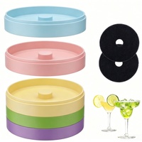 Ensemble de 5 niveaux de saupoudreurs à sel en plastique pour margaritas avec 2 éponges, saupoudreur à sucre et sel pour cocktails, outil de bar pour margaritas