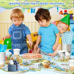 Juego de vajilla temática de oso <span class=keywords><strong>Winn</strong></span> personalizado al por mayor, platos para Baby Shower, servilletas para el Día del Padre, cumpleaños, graduación - Product Image 5