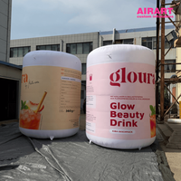 Tube publicitaire gonflable de 3 mètres de haut pour la promotion d'événements de marque, modèles gonflables de bouteilles sur mesure pour accessoires de fête