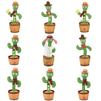 Adorable poupée parlante en peluche, jouet éducatif doux pour enfants avec musique, cactus dansant avec enregistrement sonore, style sac en PP