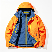 Veste à capuche 3-en-1 unisexe pour sports de plein air, OEM ODM, tissu et logo personnalisés, imperméable, coupe-vent, pour la randonnée, l'escalade, les voyages