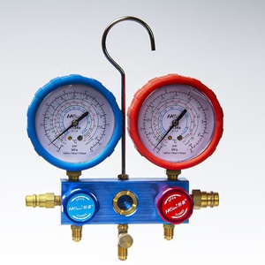Высокоточный двойной алюминиевый механический Манометр с 70 красным/синим манометром, шкала psi, 3 шланга - Product Image 2
