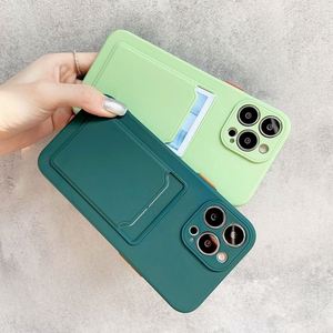 เคส TPU แบบนิ่มมีช่องใส่การ์ดสีทึบสำหรับ iPhone 16 PRO MAX 15 14 PLUS 13 12 MINI 11 Pro XS MAX - Product Image 3