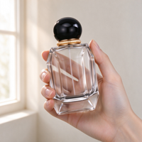 Nouvelle conception MUB, flacon de parfum en verre transparent de 100 ml à fond épais, col serti, pompe fine pressurisée de qualité supérieure, OEM
