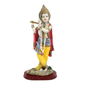 Quà Tặng Trang Trí Nhà Cửa Đồ Tôn Giáo Tượng Chúa Krishna Thần Hindu Polyresin Tượng Phật Nhựa Thủ Công