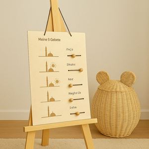 เครื่องตกแต่งอิสลามไม้สำหรับติดตามการละหมาดรอมฎอน - Product Image 1