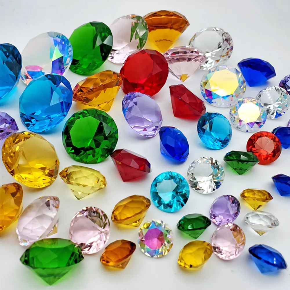 Diamantes de cristal K9, cristal de color ámbar, pisapapeles, venta al por mayor