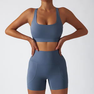 Vêtements de Yoga en Nylon recyclé écologique, ensemble de Yoga sans couture pour femmes, ensembles de Fitness, d'entraînement, survêtement pour femmes - Product Image 2
