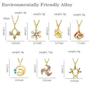 Collier Genshin Impact, Symbole des Éléments Geo Anemo Pyro, Œil de Dieu, Pendentif en Alliage à la Mode, Choker, Accessoires Souvenirs, Cadeau - Product Image 6