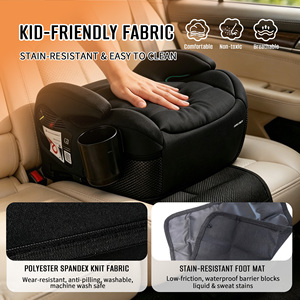 Asiento Elevador de Seguridad para Niños <span class=keywords><strong>I</strong></span>-<span class=keywords><strong>Size</strong></span> <span class=keywords><strong>ECE</strong></span> <span class=keywords><strong>R129</strong></span> con ISOFIX, Cojín Elevador para Niños de 125-150 cm con Portavasos y Respaldo - Product Image 3