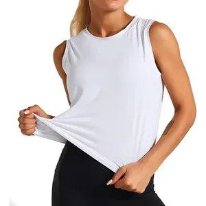 Fit Mouwloze Yoga Tops Lichtgewicht Stretchy Workout T-Shirt Met Korte Gym Custom Dames Tank Tops