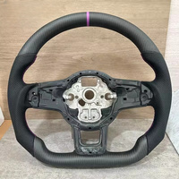 Volant en cuir en fibre de carbone personnalisé pour Volkswagen VW Golf R Jetta Tiguan MK2 Passat B8 MK5 MK6 MK7 Caractéristiques sportives