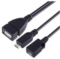 Câble de charge pour appareil photo OTG à haute vitesse USB-A femelle vers 2 ports Micro USB mâle/femelle