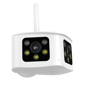 4K IP66กล้องรักษาความปลอดภัย Wi-Fi เลนส์คู่กลางแจ้งกันน้ำพร้อม180 ° มุมมองกว้างพิเศษและตรวจจับการเคลื่อนไหวแบบกด - Product Image 3