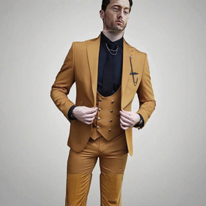 2026 Men's Brown 3 Piece Suit Slim Fit Tuxedo <b>Blazer</b> Vest Pants Formal Wedding Party Prom Groom Custom Suit <b>Set</b> Luxury Menswear - Product Image 3