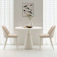 Moderner Runder Gesinterter Steintisch Minimalistische Freizeit-Esszimmerstuhl-Kombination für Zuhause, Balkon und Besucherempfang