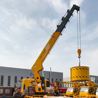 Grue télescopique montée sur camion de 5 tonnes et 8 tonnes, grue hydraulique pour camion sans châssis de camion CE