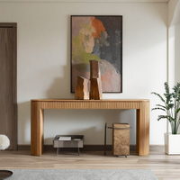 Table d'entrée moderne en bois massif ensemble de salon table console de luxe avec miroir
