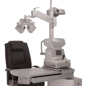 目の検査のための手動蓄音機と自動屈折計を配置するための眼科屈折チェアユニット