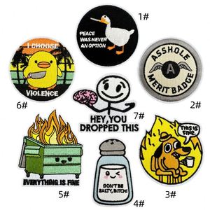 Funny Style Embroidered Iron on Duck Goose Slang Patch for Clothing <b>Hat</b> <b>Bag</b> Decoration - Product Image 2