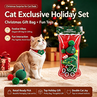Coffret Cadeau de Noël : Jouet Interactif pour Chat – Baguette en Peluche pour Soulager l'Ennui