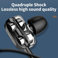 Earphone koil aksi ganda earphone kabel Stereo Bass tinggi 9D Stereo Earphone kualitas tinggi terlaris